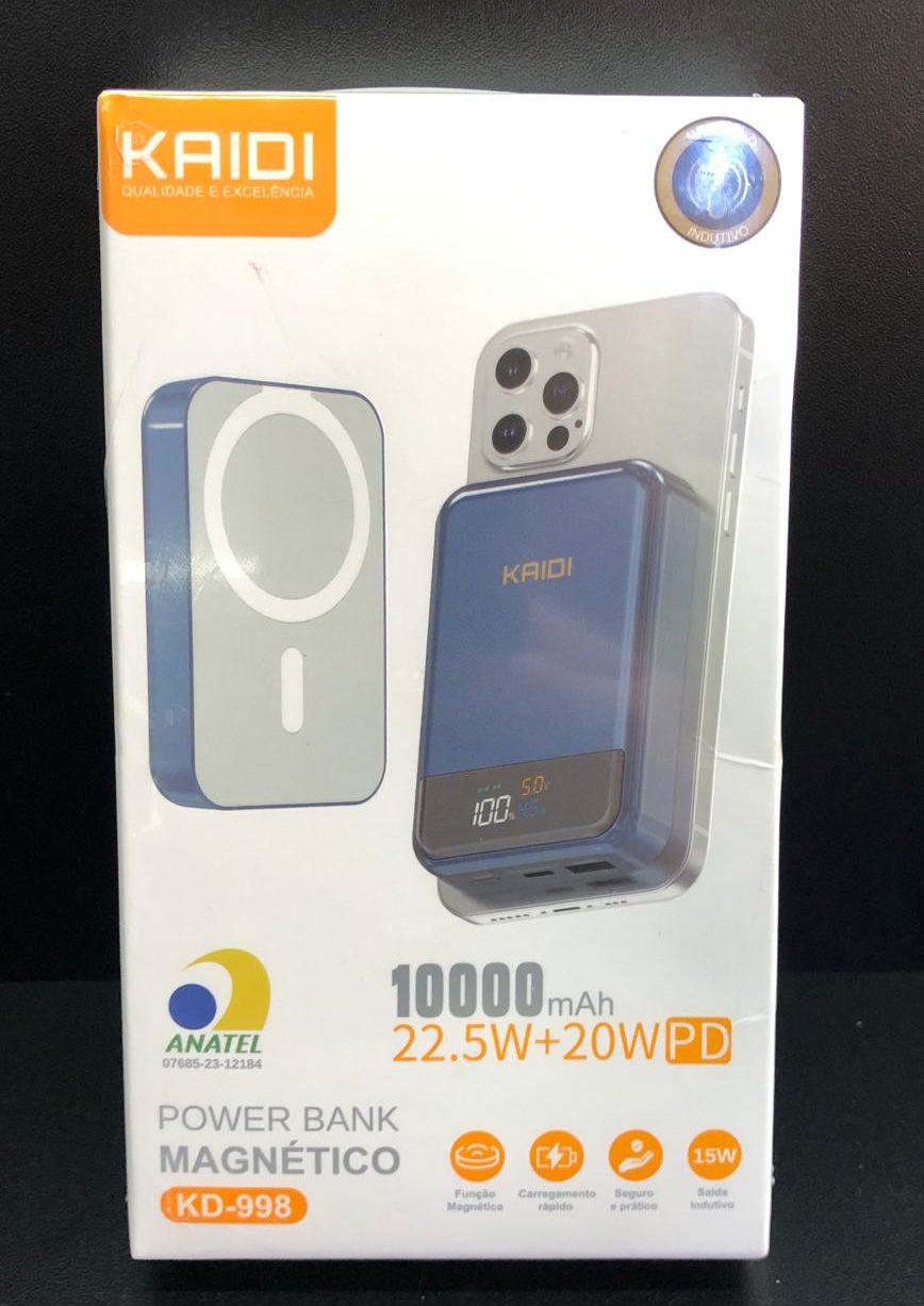 CARREGADOR POWER BANK MAGNETICO KD-998