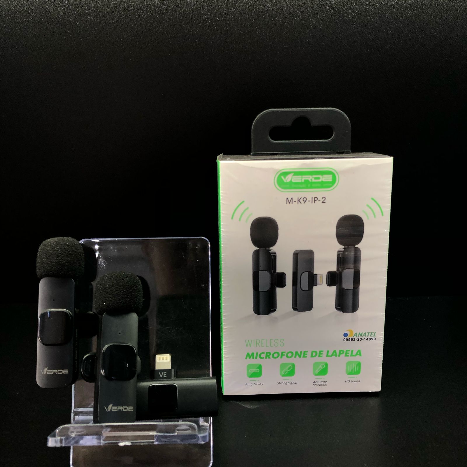 MICROFONE LAPELA DUPLO M-K9IP-2 VERDE